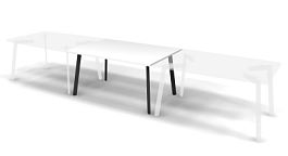 MATRIX 121S502 Стол переговорный центральный 1500х1100х775 Белый/Темно-серый - Фото предпросмотра