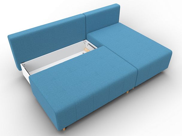 Диван угловой Лига-102 угол универсальный Рогожка голубой - Вид 7