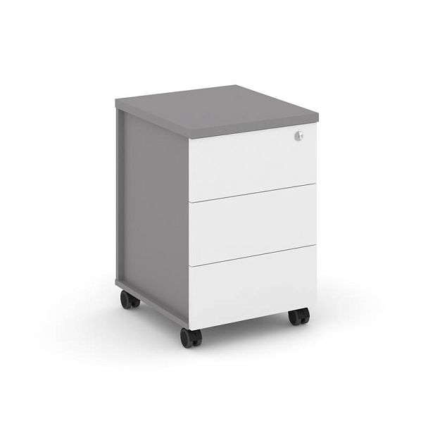 Стайл Проджект Тумба мобильная 3 ящика. Усиленные колеса. Задняя стенка ЛДСП SN.TMU-006 Серый Пепел/ - Вид 1