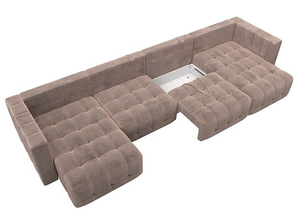 Диван П-образный Лига-052 НПБ Лонг Велюр бежевый - Вид 7