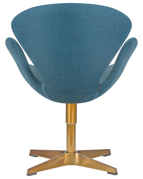 Кресло дизайнерское DOBRIN SWAN (синяя ткань IF6, золотое основание) - Вид 4