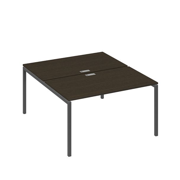 Рабочая станция 2х140 с металлокаркасом DUE A4 А4 Б2 177 БП венге / металлокаркас антрацит - Вид 1