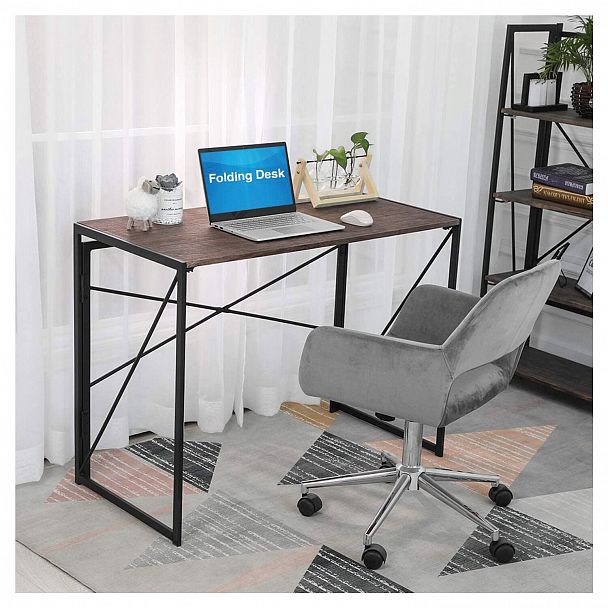 Стол на металлокаркасе BRABIX "LOFT CD-002", 1000х500х750 мм, складной, цвет морёный дуб, 641212 - Вид 11