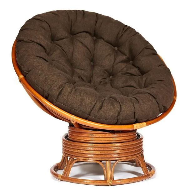Кресло-качалка Папасан/Papasan (W 23/01 B) /с подушкой/Cognac (коньяк) - Вид 1