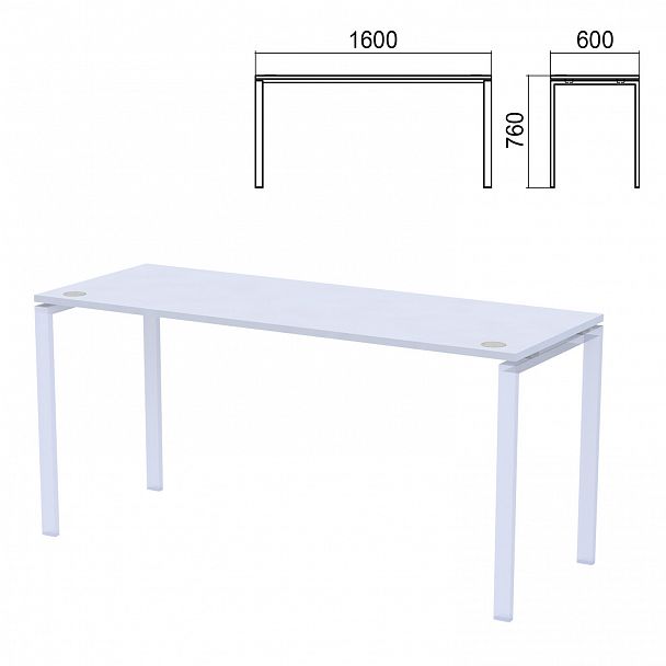 Столешница стола на металлокаркасе "Арго", 1600х600х760 мм, серая - Вид 2