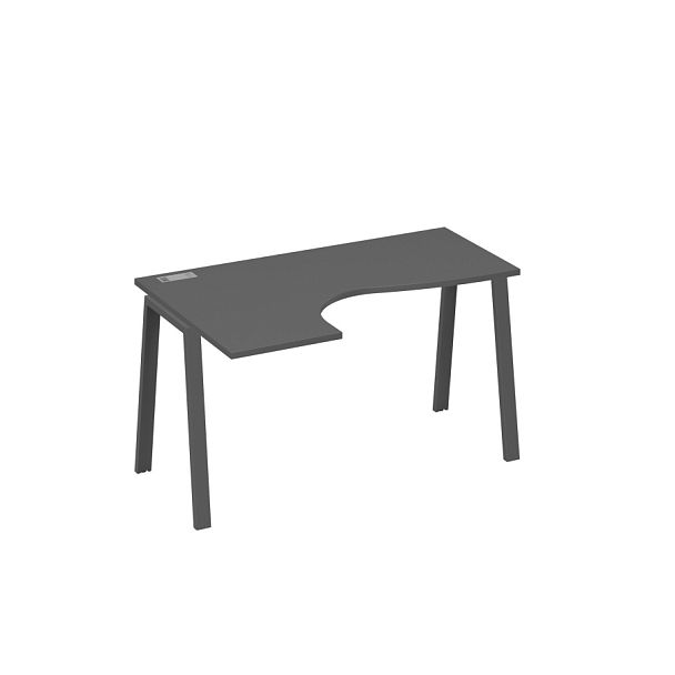 Стол эргономичный левый "Классика" на металлокаркасе TRE A4 А4 Б3 033 БП антрацит премиум / металлокаркас антрацит - Вид 1