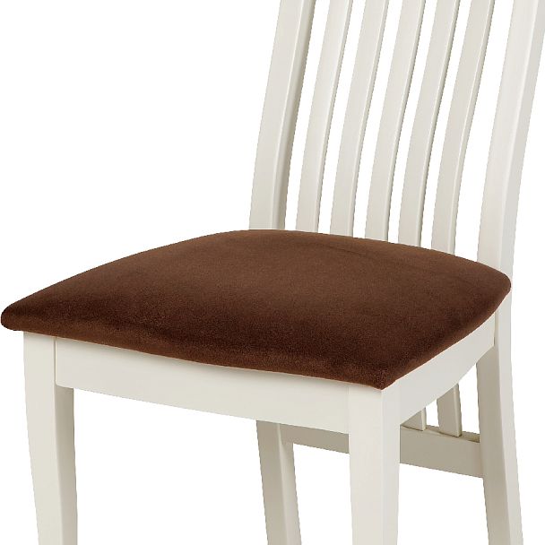 Комплект деревянных стульев с мягким сиденьем Альбен Слоновая кость/Коричневый велюр, 3 шт. - Вид 11