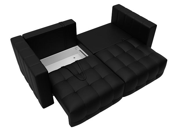 Диван прямой Лига-052 НПБ Экокожа черный - Вид 8
