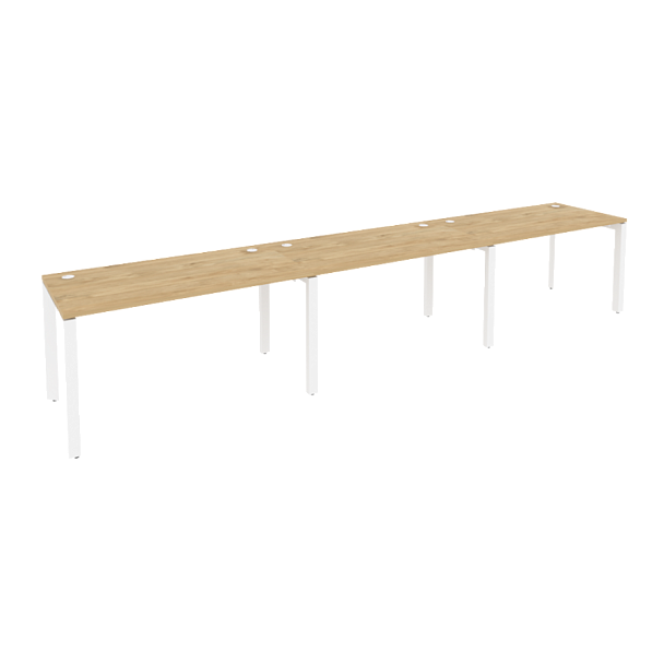 Onix Рабочая станция на П-образном м/к O.MP-RS-3.3.7 Тиквуд светлый/Белый металл 4140*720*750 - Вид 1