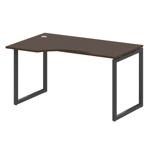 Metal System Quattro Стол криволинейный левый на О-образном м/к 40БО.СА-2 (L) Венге/Антрацит металл 1400*900*750 - Вид 1