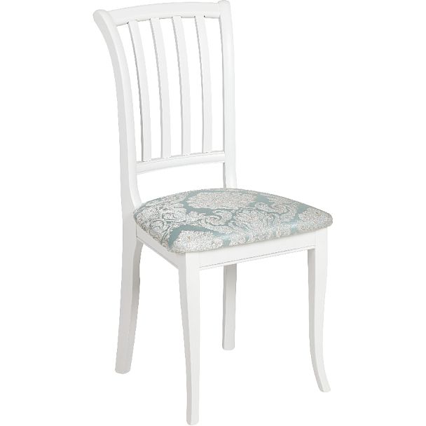 Комплект деревянных стульев с мягким сиденьем Бэль Белая эмаль/Бирюзовый жаккард, 2 шт. - Вид 3