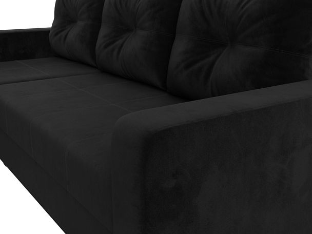 Диван угловой Ливерпуль Лайт левый угол Велюр черный - Вид 4