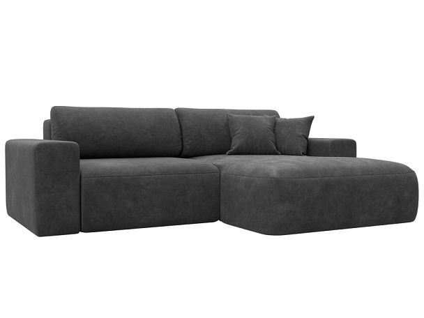 Диван угловой Лига-036 НПБ Классик правый угол Велюр серый - Вид 1