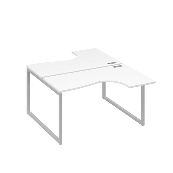 Рабочая станция каркас QUATTRO столы Классика (2х140) A4 А4 Б4 181 БП белый премиум / металлокаркас серый - Вид 1