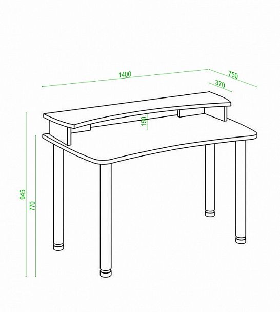 Стол компьютерный Домино Лайт СКЛ-Софт140МО+НКИЛ140 Карамель - Вид 3
