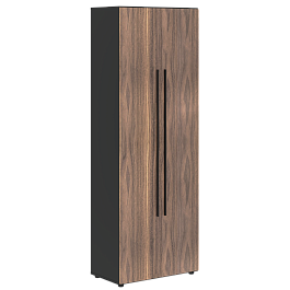 Шкаф высокий широкий VRHCS 80.1 Американский орех/Яшма черный 800х430х2253 VELION VENEER - Фото предпросмотра