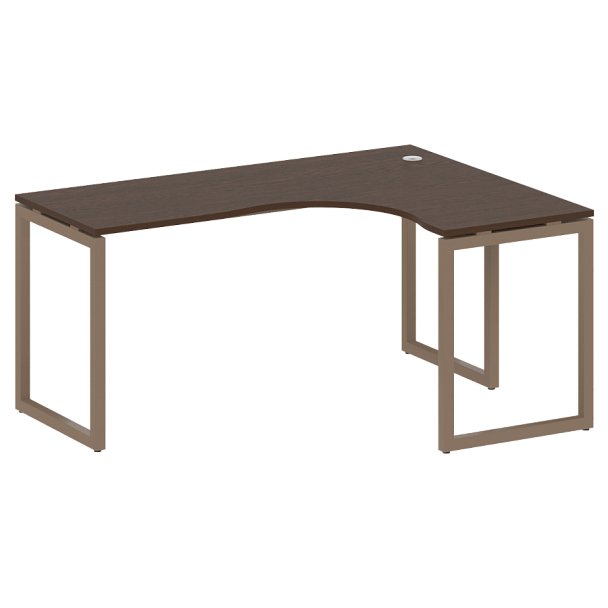 Metal System Quattro Стол криволинейный правый на О-образном м/к 40БО.СА-4 (R) Венге/Мокко металл 1600*1200*750 - Вид 1