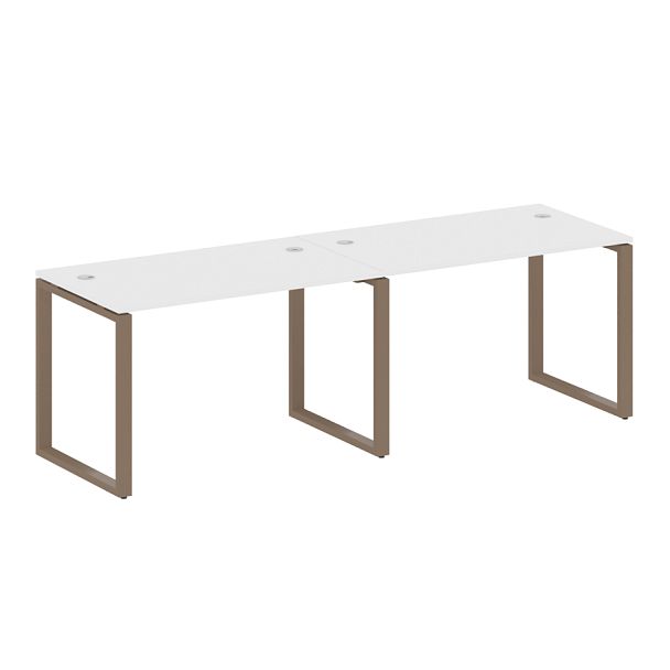 Metal System Р. ст. на 2 раб. места на О-образном м/к БО.СМ-2.2 Белый/Мокко металл 2400*720*750 - Вид 1