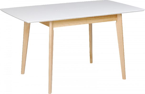 Обеденная группа стол раздвижной Норден 100 Белый/Натуральный и 2 стула Мэти Натуральный/Серый велюр - Вид 7