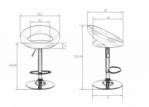 Стул барный DOBRIN MIRA BLACK (чёрный) - Вид 7
