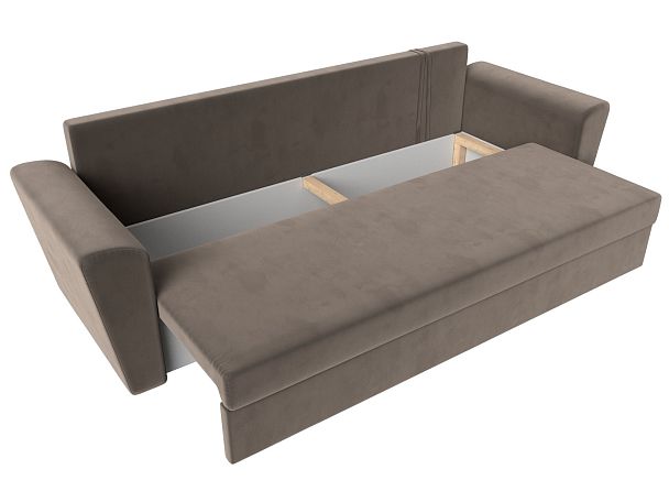 Диван прямой Амстердам Лайт (полностью велюр коричневый) - Вид 7