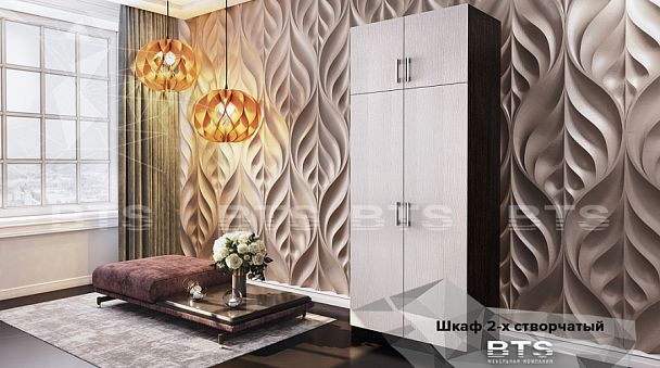 Шкаф 2-х ств.с перегородкой (800х2100х560) венге/лоредо - Вид 1