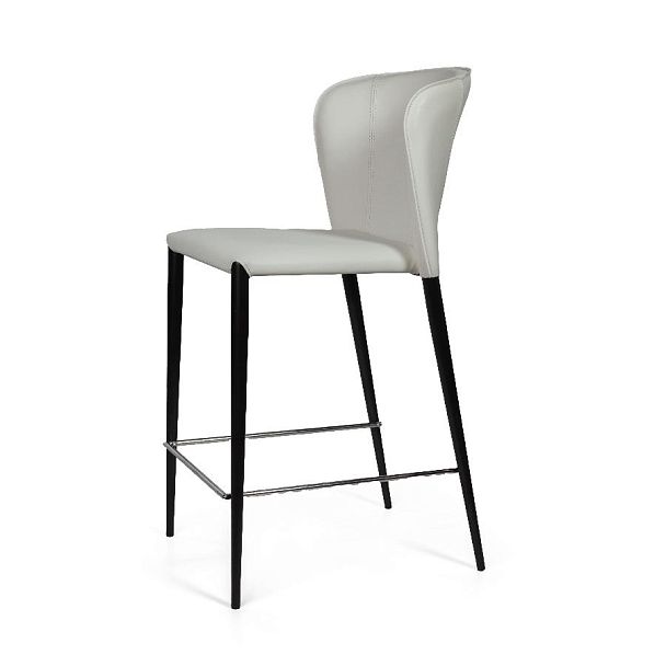 Стул полубарный Albert, кожа белый - Вид 3