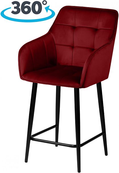 Комплект полубарных поворотных кресел Мони К, Confetti bordo/черный, 4 шт. - Вид 1