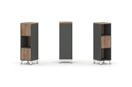 Style Project Набор стеллажа 2-х сторон., 3 яр. SN.NSD-311 Антрацит/Дуб Табак/Металл Белый 387*400*1 - Фото предпросмотра