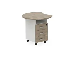 БЕРЛИН / BERLIN Тумба приставная левая 770х860х740 Шорвуд/Белый - Фото предпросмотра