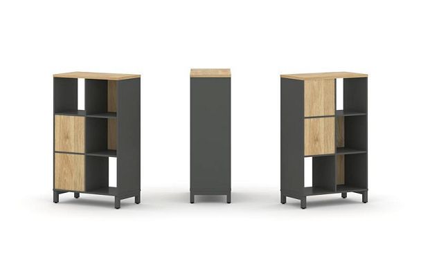 Style Project Набор стеллажа 2-х сторон., 3 яр. SN.NSD-321 Антрацит/Тиквуд Светлый/Металл Антрацит 7 - Вид 1