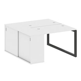 Metal System Quattro Р. ст. с шкафом-купе на О-образном м/к 50БО.РС-СШК-1.1 Т Белый/Антрацит металл 1410*1475*750 - Фото предпросмотра