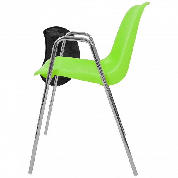 Стул Vicenza (4 ножки с подлокотниками + столик TLT), Каркас хром, салатовый - Вид 4