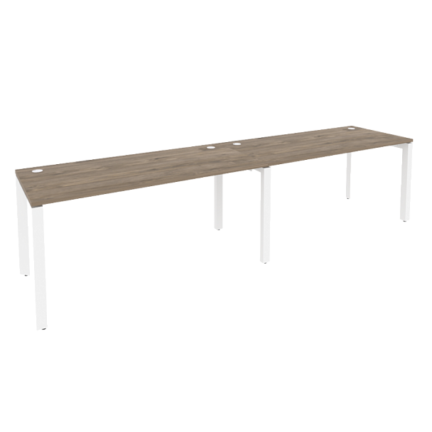 Onix Рабочая станция на П-образном м/к O.MP-RS-2.4.7 Тиквуд темный/Белый металл 3160*720*750 - Вид 1