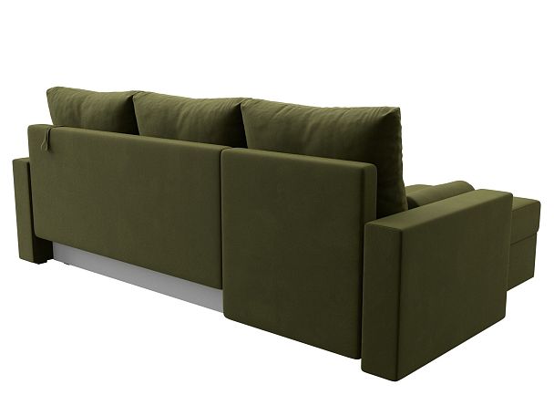 Диван угловой Верона Лайт угол левый (полностью вмикровельвет зеленый) - Вид 6