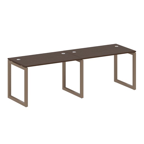 Metal System Quattro Р. ст. на 2 раб. места на О-образном м/к 50БО.СМ-2.2 Венге/Мокко металл 2400*720*750 - Вид 1