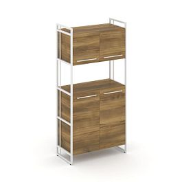 Rift Шкаф 4 ниши широкий RF.SS-42 Сандал Янтарный/Металл Белый 798*396*1648 - Фото предпросмотра