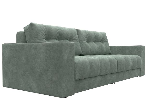 Диван прямой с декором Лига-049 НПБ Велюр зеленый - Вид 3