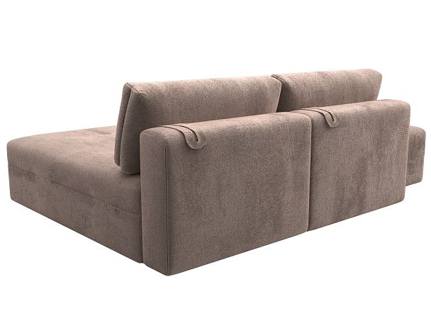 Диван угловой модульный с пуфом Лига-060 НПБ угол универсальный Велюр бежевый - Вид 5