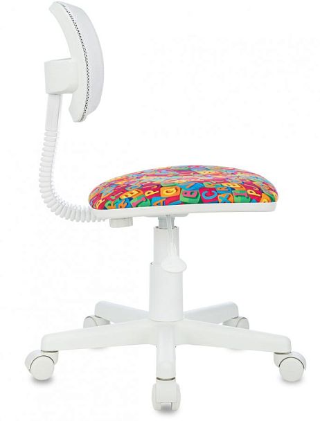 Кресло детское Бюрократ CH-W299 белый TW-15 сиденье мультиколор алфавит сетка/ткань крестов. пластик пластик белый - Вид 2