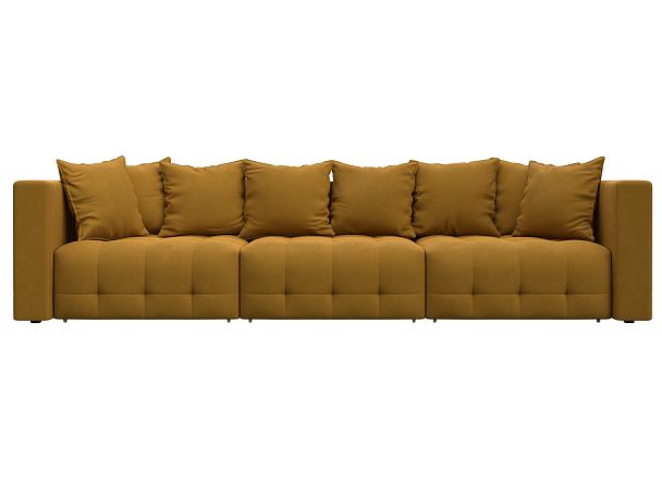 Диван прямой Лига-052 НПБ Лонг Велюр желтый - Вид 2