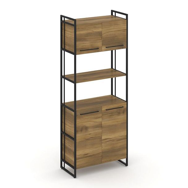 Rift Шкаф 5 ниш широкий RF.SS-53 Сандал Янтарный/Металл Черный 798*396*2010 - Вид 1