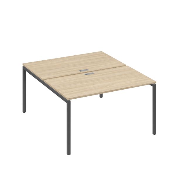 Рабочая станция 2х140 с металлокаркасом DUE A4 А4 Б2 177 БП дуб скандинавский / металлокаркас антрацит - Вид 1