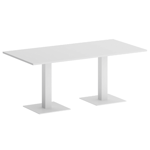 Home Office Стол прямоугольный VR.SP-5-180.2 Белый бриллиант/Белый металл 1800*900*753 - Вид 1
