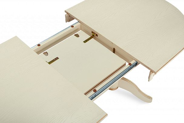 Стол деревянный раздвижной Барэнт 150(190)х90х76 Слоновая кость с золотой патиной - Вид 6