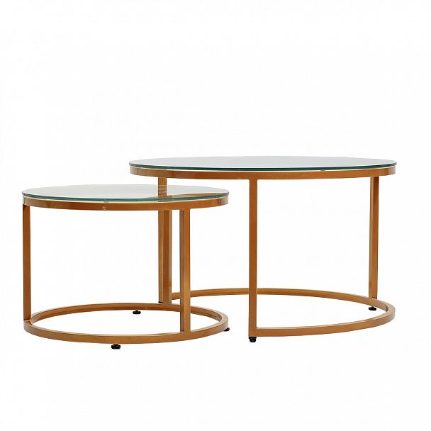 Журнальный стол Мэдисон, золото со стеклом - Вид 3