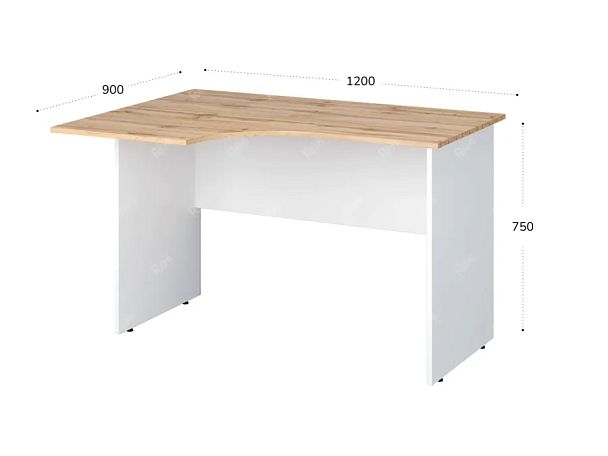 TANDEM RTD012-120L-V Стол эргономичный левый 1200х900х750 Вотан/Белый - Вид 2