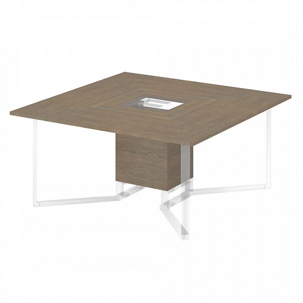 Стол для переговоров на 8 человек квадратный "Компьютерные столы"  ПК-ФРМ-СТГ160Х160-В2-299 дуб шамони - Вид 1