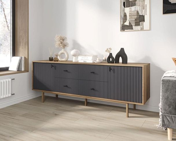 Комод две дверки и четыре ящика Emerson арт EM19/7024/L - Вид 3