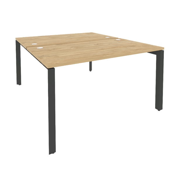 Onix Рабочая станция на П-образном м/к O.MP-D.RS-2.3.8 Тиквуд светлый/Антрацит металл 1380*1635*750 - Вид 1